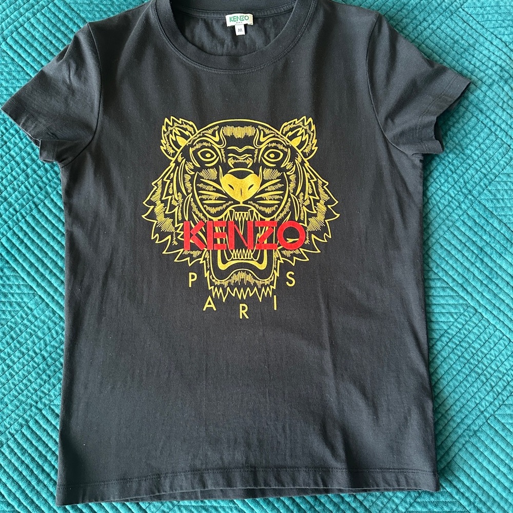 Kenzo Black Tee with Gold Accents